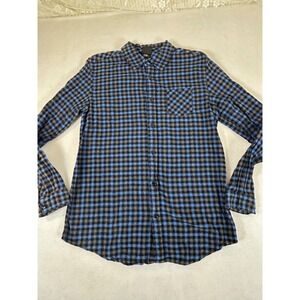 Shaun White Men's‎ XL Plaid Long Sleeve Flannel Shirt Blue Black Gray Casual